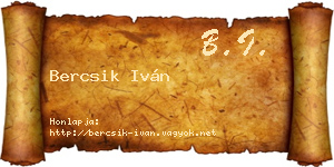 Bercsik Iván névjegykártya