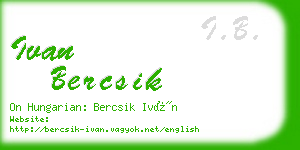 ivan bercsik business card